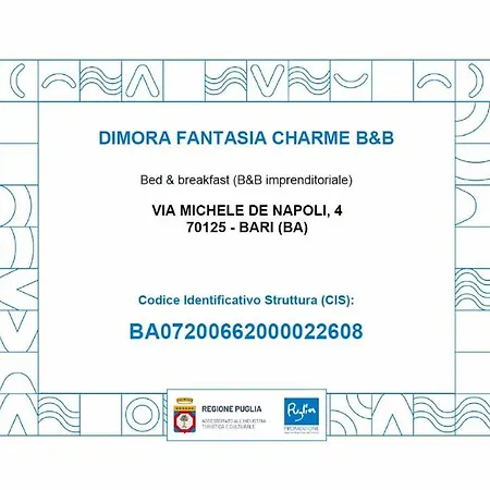 ベッド・アンド・ブレックファスト Dimora Fantasia Charme バーリ